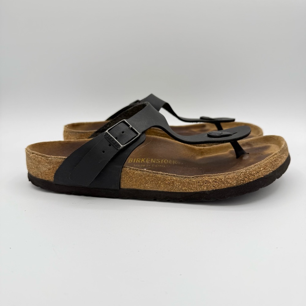 Birkenstock Black Thong Sandals with Cork Footbed